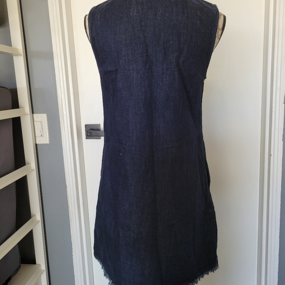 Gap Denim Dark Wash Zip Mini Dress with Pockets Size Small - Picture 6 of 9